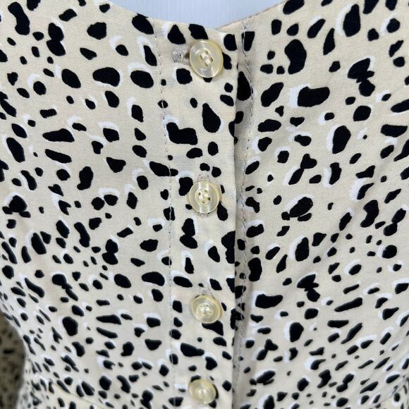 Rue Stiic Priscilla Mini Dress Bellagio Spotted Print Medium Cream Black Animal - Picture 6 of 10